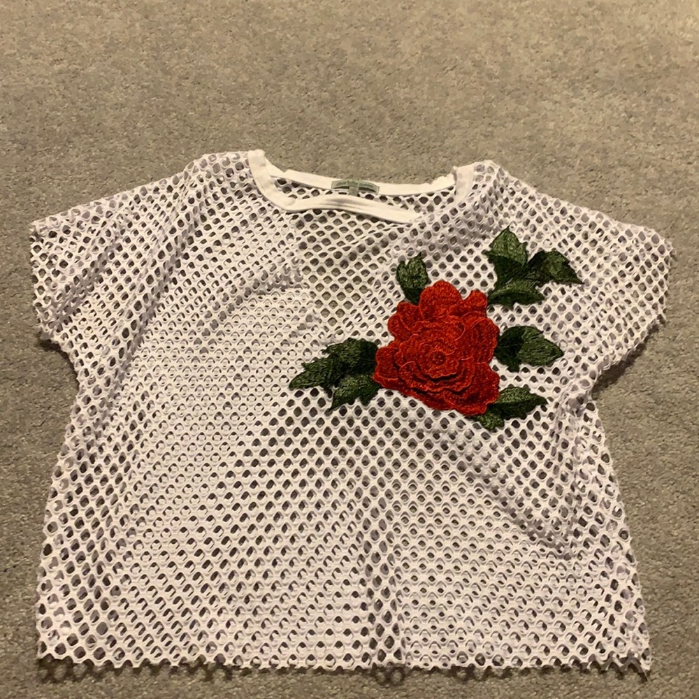 Floral netted tshirt
